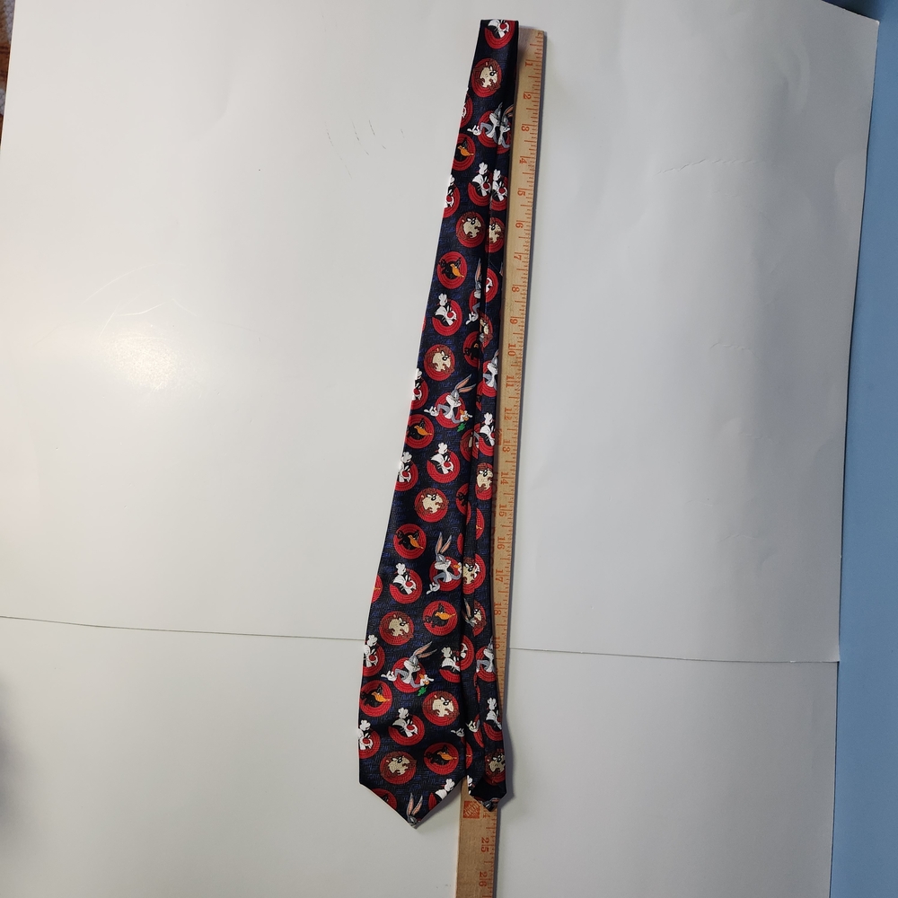 Men's Cartoon Character Necktie -‎ Navy and Red